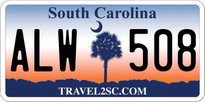 SC license plate ALW508