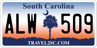 SC license plate ALW509