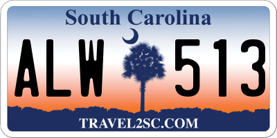 SC license plate ALW513