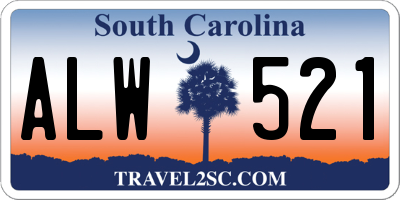 SC license plate ALW521