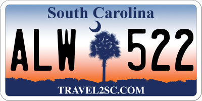SC license plate ALW522