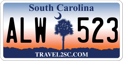 SC license plate ALW523