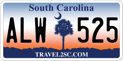 SC license plate ALW525