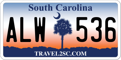 SC license plate ALW536