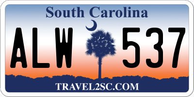 SC license plate ALW537