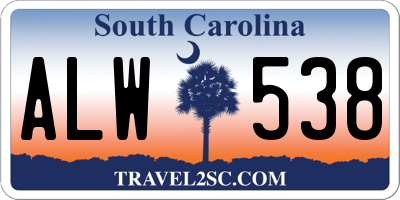 SC license plate ALW538