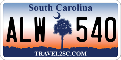 SC license plate ALW540