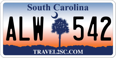 SC license plate ALW542