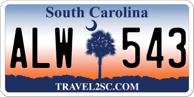 SC license plate ALW543
