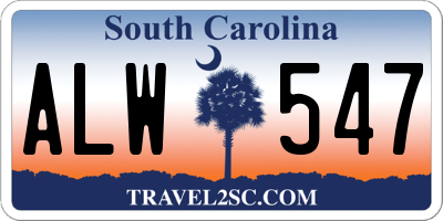 SC license plate ALW547