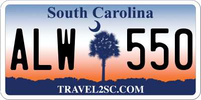 SC license plate ALW550
