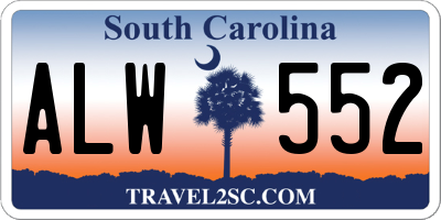 SC license plate ALW552