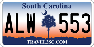 SC license plate ALW553