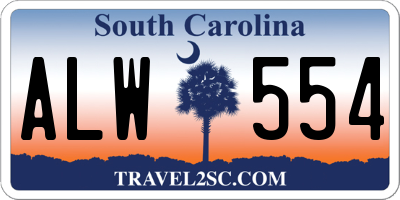 SC license plate ALW554
