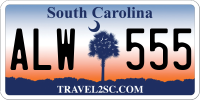 SC license plate ALW555
