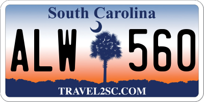 SC license plate ALW560