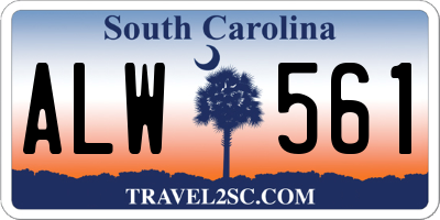 SC license plate ALW561