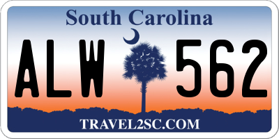 SC license plate ALW562