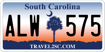 SC license plate ALW575