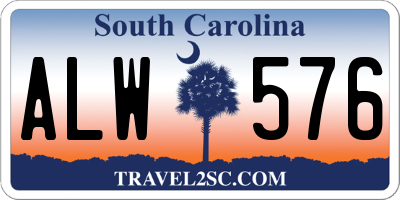 SC license plate ALW576