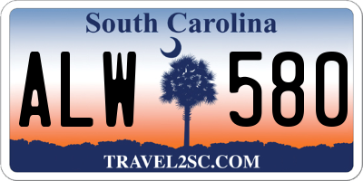 SC license plate ALW580