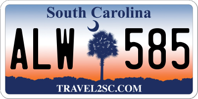 SC license plate ALW585