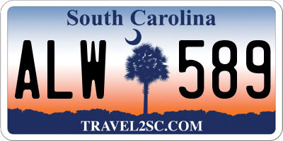 SC license plate ALW589