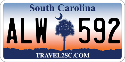 SC license plate ALW592