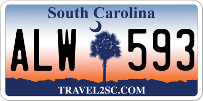 SC license plate ALW593