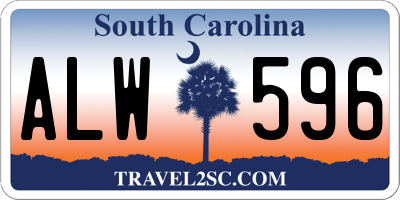 SC license plate ALW596