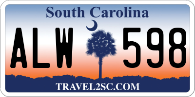 SC license plate ALW598