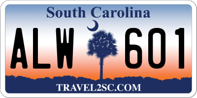 SC license plate ALW601
