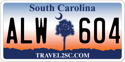 SC license plate ALW604