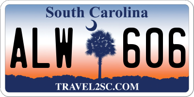 SC license plate ALW606