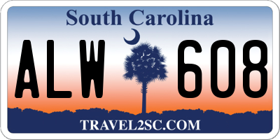 SC license plate ALW608