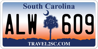 SC license plate ALW609