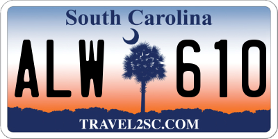 SC license plate ALW610