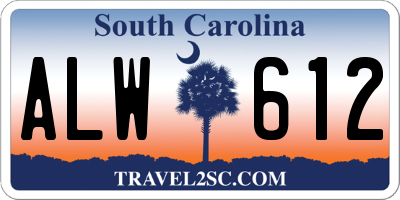 SC license plate ALW612