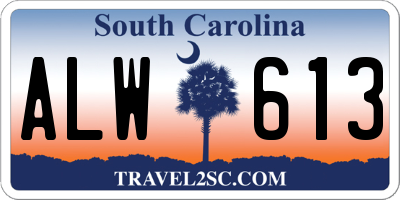 SC license plate ALW613