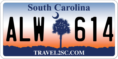 SC license plate ALW614