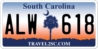 SC license plate ALW618