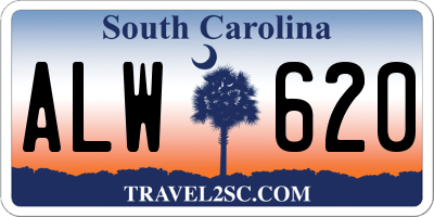 SC license plate ALW620