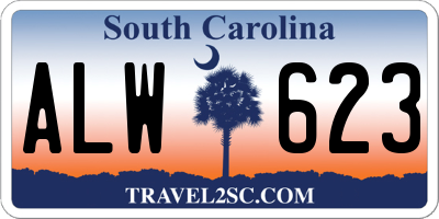 SC license plate ALW623