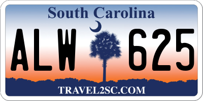 SC license plate ALW625