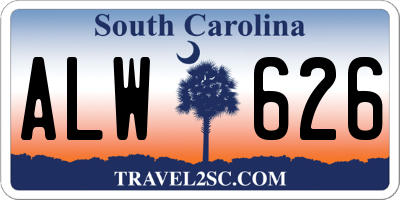 SC license plate ALW626