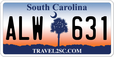 SC license plate ALW631