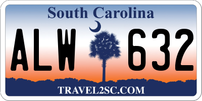 SC license plate ALW632