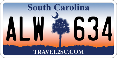 SC license plate ALW634