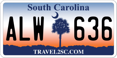 SC license plate ALW636