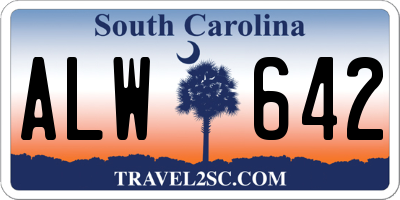 SC license plate ALW642